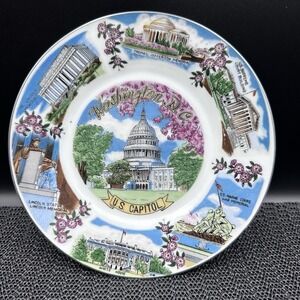 Vintage Washington DC Souvenir Wall Plate Japan Decorative Capitol White House M
